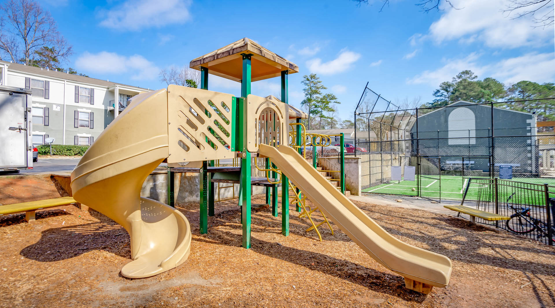 Playground next to soccer field